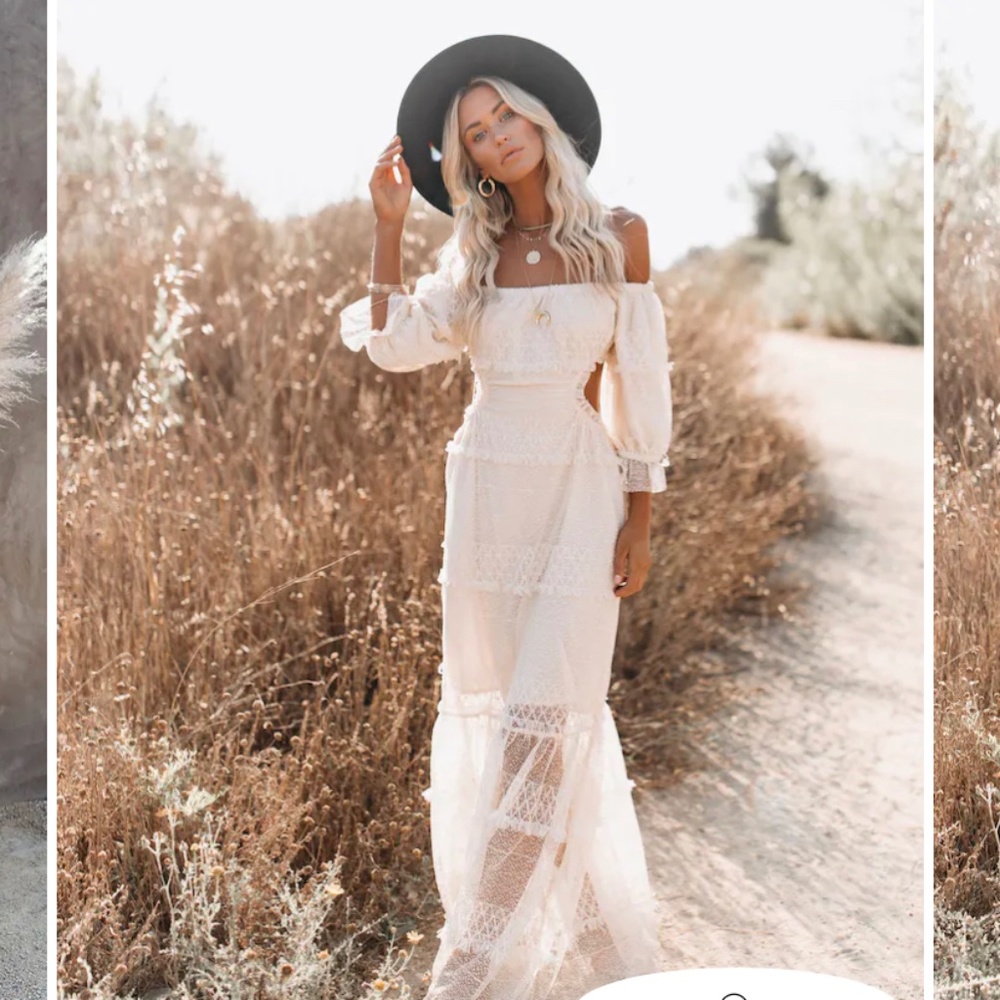 VICI DOLLS PORSHA OFF THE SHOULDER TIERED CUTOUT MAXI DRESS